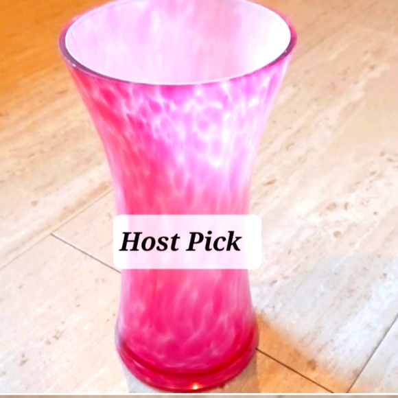 Other - Gorgeous Pink/White Hand Blown Glass Tall Vase